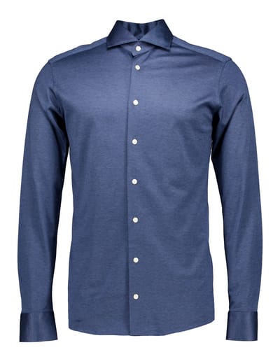 Eton Filo Di Scozia Knit Shirt Lange Mouw Overhemden Blauw 100014987