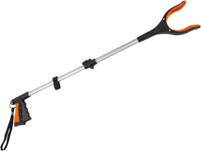 Grijpgereedschap Inklapbaar - Grijper Lange Handgreep - Huishoudelijke Taken - Brede Kaak - 109 cm - Oranje