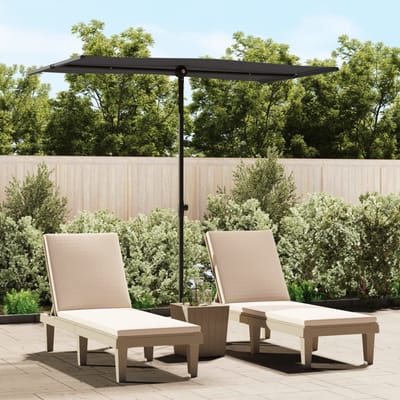 vidaXL - Parasol - met - aluminium - paal - 180x110 - cm - zwart