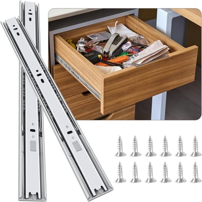 Zachte Sluitmechanisme Ladegeleiders 14 inch - 6 Paar Volledige Uittrekbaarheid, Zijdelings Gemonteerd, 100LB Capaciteit, Duurzame en Betrouwbare Ladegeleiders