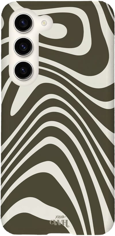 xoxo Wildhearts Boogie Wonderland Green - Single Layer hoesje geschikt voor Samsung Galaxy S24 - Siliconen hoesje met print - Backcover hardcase - Hard cover - Golvend patroon - Groen