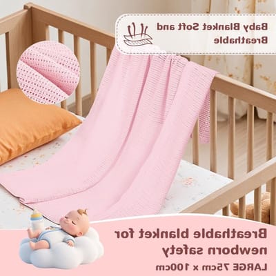 Luxe Newborn Katoenen Baby Mobiel Deken 100 x 75 cm, Geschikt voor Kinderwagen, Autostoel en Ledikant, Zacht en Ademend