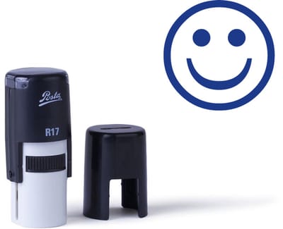 Smiley-stempel | Glimlach | Ø16mm | Blauw