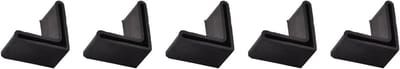 5-delige Set Hoekijzeren Voetpads voor Meubels (40mm) - Rubber L-vormige Beschermers voor Meubelpoten en Planken, Zwart