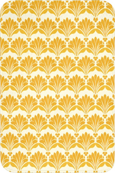 WC mat 60x90 cm - Antislip - Patroon - Motief - Geel - Toiletmat - Vloermat - Douchemat - Toilet tapijt - Toiletmatten