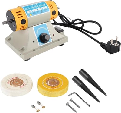 SnelShoppen - Polijstmachine 220 V, 350 watt, Elektrische Schuurmachine voor Sieraden, Draaimachine voor Slijpen en Polijsten, EU-stekker