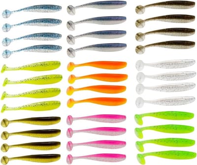 Zachte Siliconen Vissen - Kunst Lokaas - Vissen Op Roofvis - Paddlestaart Beweging - 36 Stuks - Multicolor