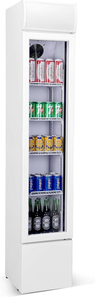 Combisteel Drankenkoeling - Smal Model - 105L - Wit - +2°C/+10°C - Statisch + Ventilator - 360x422x1880mm - Horeca Koelkast
