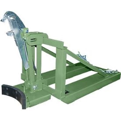 Bauer vatenheffer RS-I/D 91, voor vorkheftruck, 1 x 110 tot 200 dekselvaten, L 1285 x B 585 x H 810 mm, tot 800 kg, staal, reseda groen