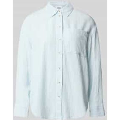 relaxed fit blouse met lange mouwen van mix van linnen en viscose
