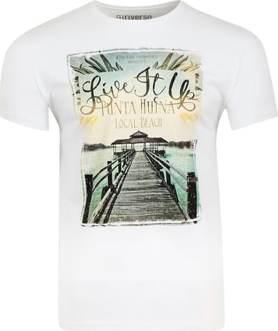 riverso Heren T-Shirt RIVLukas regular fit Wit S Ronde Hals Volwassenen - gemaakt van 100% katoen