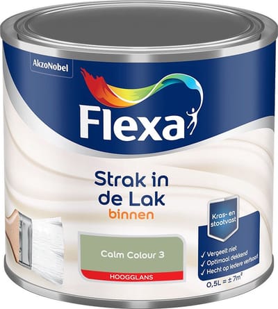 Flexa - Strak In De Lak Binnenlak Hoogglans - Calm Colour 3 - Mengverf - 500 Ml