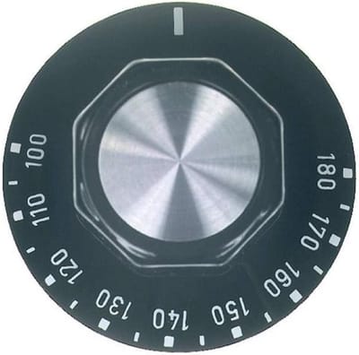 Draaipad Knop voor Frituurpan Thermostaat 50mm Zwart - Universele Temperatuurregelaar 100-180 Graden
