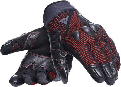 Dainese Unruly Ergo-Tek Zwart Fluo Rood Handschoenen - Handschoen