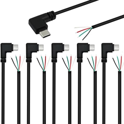 Dailygoods - 6 Stuks USB Type C Pigtail Stroomkabels, 25 cm