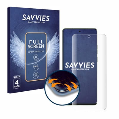 Savvies - Screenprotector voor Motorola Edge 40 - Folie Beschermfolie transparant volledig dekking 4 Stuks