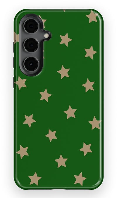 DripCase Hoesje Samsung Galaxy S24 Plus | Sterren Design | Magnetisch Opladen | 2-in-1 Ontwerp | Stars Backcover Forest Gold