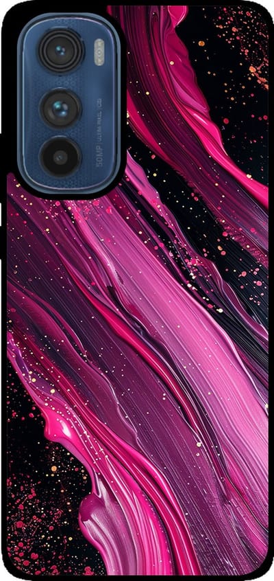 Smartphonica Telefoonhoesje Geschikt voor Motorola Edge 30 met marmer opdruk - TPU backcover case marble design - Paars Roze geschikt voor Motorola Edge 30