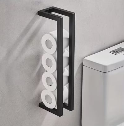 Toiletrolhouder - Muurmontage - WC Rol Houder - Reserverolhouder - Rolhouder - voor Badkamer & Toilet - Roestvrij Staal - Zwart