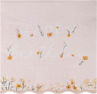 'Happy Birthday' - Pastel & Bloemen