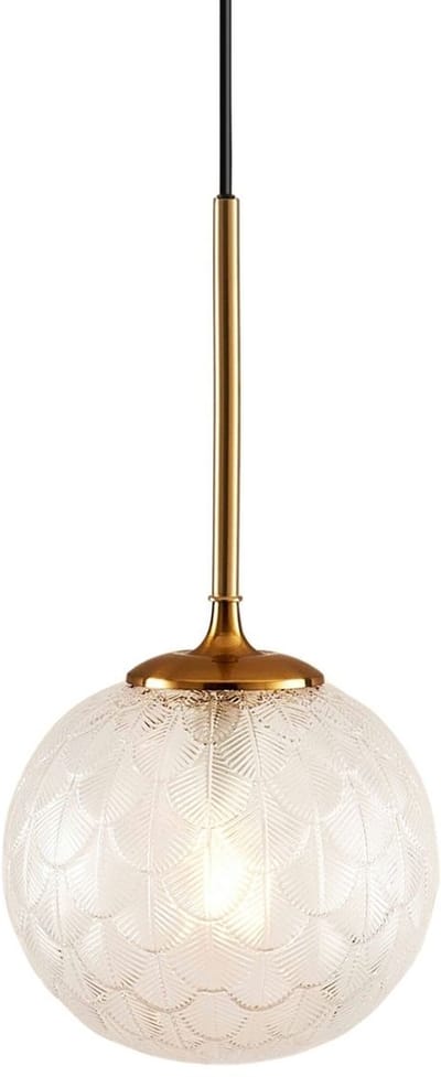 Kosilum - Aquila - Hanglamp - Transparant en goud - Metaal en glas
