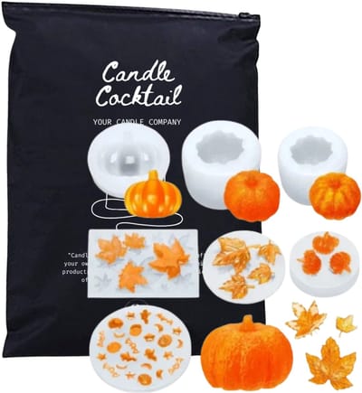 Candle Cocktail Kaarsenmallen Herfst Set – Siliconen Mallen voor Kaarsen Maken – DIY Kaarsen Mallen Herfst Thema
