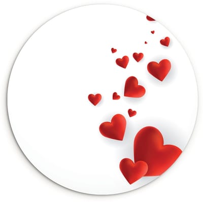 WallCircle® Wandcirkel 60x60 cm - Muurcirkel Een illustratie van een pad van hartjes - Muurdecoratie woonkamer - Wanddecoratie slaapkamer - Kamer decoratie accessoires - Ronde schilderijen