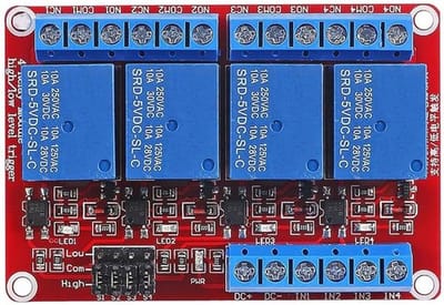 RUNCCI-YUN 4-kanaals relaismodule 5V met optische isolatie voor Arduino en Raspberry Pi