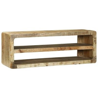 vidaXL - TV - Kast - met - plank - Bruin - 100 - x - 32 - x - 36 - cm - Massief - mangohout