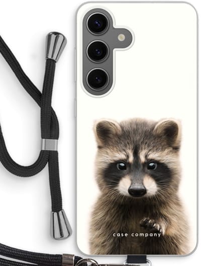 Case Company® - Hoesje met koord geschikt voor Samsung Galaxy S24 hoesje met Koord - Rocco - Telefoonhoesje met Zwart Koord - Bescherming aan alle Kanten en Over de Schermrand
