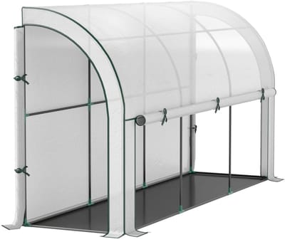 Kas met Roldeur - Wandkas - Toegankelijke Plantenkas - Tuinkas - Foliekas - Broeikas - Koude Bak - Kweekkas - Tomatenkas - Groentekas - Plantenkas - voor Groenten, Bloemen, Planten - 300 x 80 x 157 cm - Wit