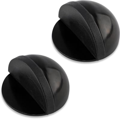 2 Stuks Deurstopper zonder Boren, Zelfklevende Vloerdeurstopper van RVS als Wandbeschermer voor Woonkamer, Slaapkamer en Badkamer (Zwart)