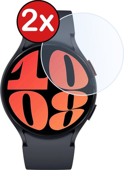 Screenprotector - 2 Stuks - Geschikt voor Samsung Watch 6 40 mm - Sterk & Shockproof - Tempered Glass - Gehard Glas - Beschermglas Screen Cover - Bescherm Protector voor Smartwatch