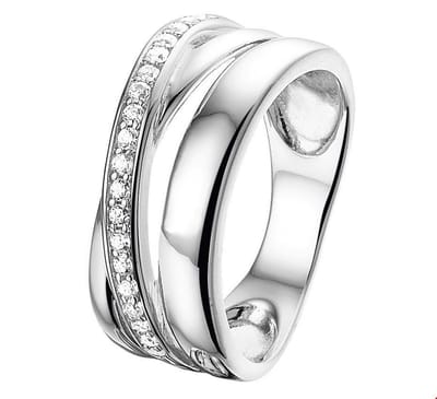 Zilver Gerhodineerde Ring zirkonia 1323797 17.25 mm (54)