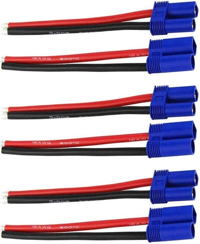 3 Paar EC5 5.0mm Banaan Connectoren met 12AWG Siliconendraad voor RC, Lipo Batterij en Laders