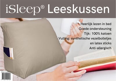 iSleep Leeskussen - Zitkussen - Leeskussen voor bed en bank - Inclusief Kussensloop - Zand