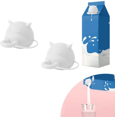 2 Stuks Silicone Melkkarton Deksel - Levensmiddelenveilig en Leckproof