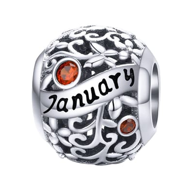 Geboortesteen maand Januari bedel | bedels voor armband | Rood zirkonia | bedels beads cadeau | Zilverana | geschikt voor alle bekende merken | 925 zilver | moederdag