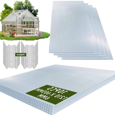 Polycarbonaat Platen - Dubbelwandige Platen - Broeikas Beglazing - UV-Bestendig - 121 x 60.5 cm - Transparant