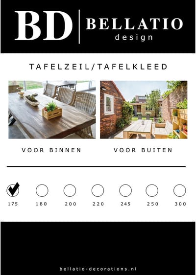 Bellatio Design Tafelzeil Dots - wit met stippen - 140 x 175 cm - Rechthoekig - Buiten en binnen - Tuintafelkleed