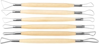 Wax Carving Set - Klei Beeldhouwen - Ambachtelijke Projecten - Dubbele Uiteinden - 6 Delig - Houtkleurig