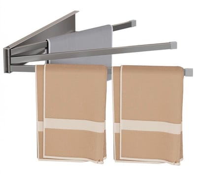 Handdoekrek 3-armig - 41 cm - Handdoekrek badkamer - Handdoekhouder - Draaibaar - Hangend - RVS