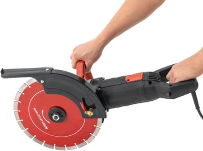 Elektrische betonfrees, 4300 tpm, betonzaag met 304 mm schijfdiameter en instelbare zaagdiepte van 110 cm, steenzaag, nat-/muurzaag voor steen, beton