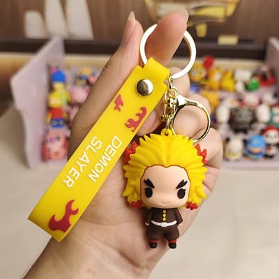 Anime Demon Slayer Sleutelhanger Kimetsu No Yaiba Model Kamado Tanjirou Sleutelhanger Autosleutelhanger Schooltas Hanger Cadeaus yellow