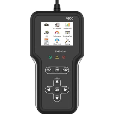 V900 2.8 OBDII Diagnostische Scanner met Cloud Print en Transmissiediagnose, 600+ Realtime Datastromen, 55+ Merken black