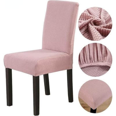 1 /2 /4 /6 -Stuks Jacquard Eetkamerstoelhoezen Stretch Zachte Stoel Kussenovertrekken Stoelzitting Hoes wasbaar Afneembaar Voor Eetkamer 1-Pcs roze