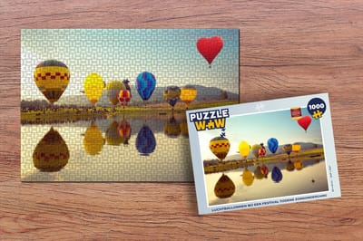 Puzzel Luchtballon - Water - Reflectie - Legpuzzel - Puzzel 1000 stukjes volwassenen