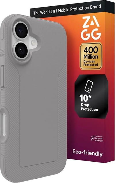 ZAGG Luxe Snap Hoesje Geschikt voor Apple iPhone 17 - Graphene Back Cover Compatibel met MagSafe / Qi2 - 3M Valbescherming - Gerecycled Materiaal - Grijs