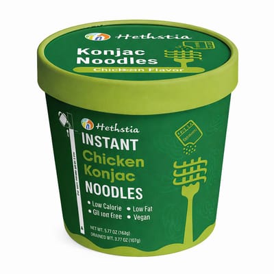 Hethstia | Keto | Instant Konjac Noedels Veg Kipsmaak Soep | Koolhydraatarm | Glutenvrij | 3 - Cup