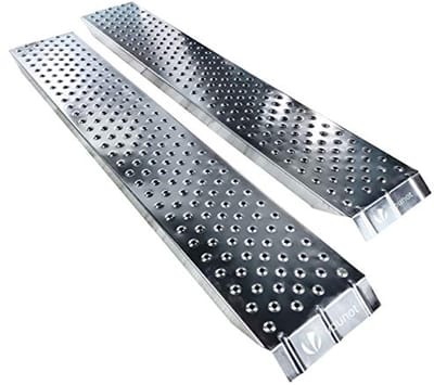 Oprijplaten voor motorfiets, aanhanger en grasmaaier - verzinkt staal, antislip, 400 kg